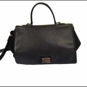 KATE SPADE Magnolia Park Pebble Leather Suede Satchel Shoulder Bag Large Logo